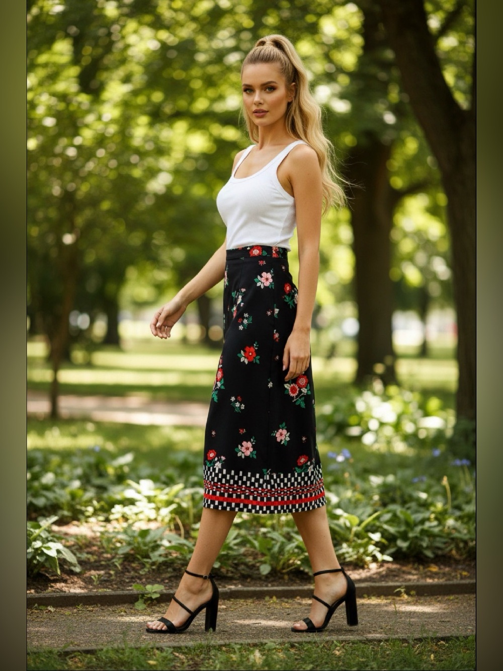 TOPSHOP Floral Skirt